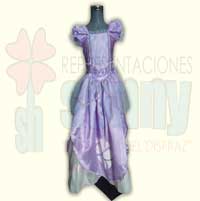 vestido lila con blanco
